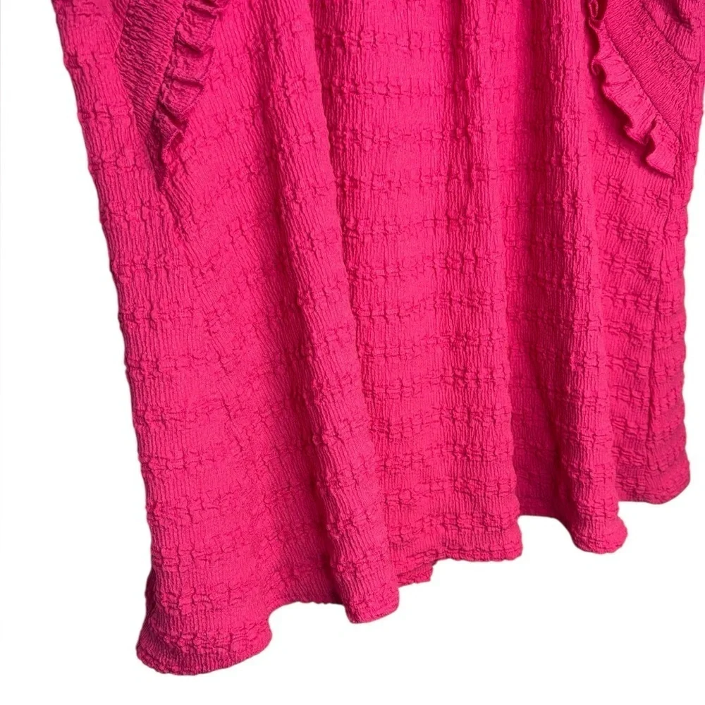 Umgee Barbie Flowy Pink Textured Blouse Size Large - Picture 4 of 9